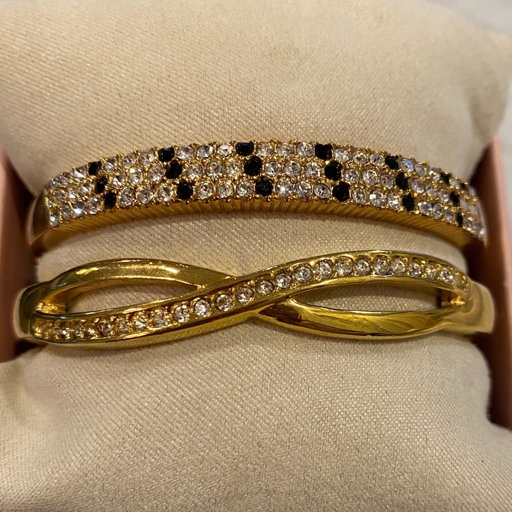 House of Harlow 1960 gold latching bangle bracelets